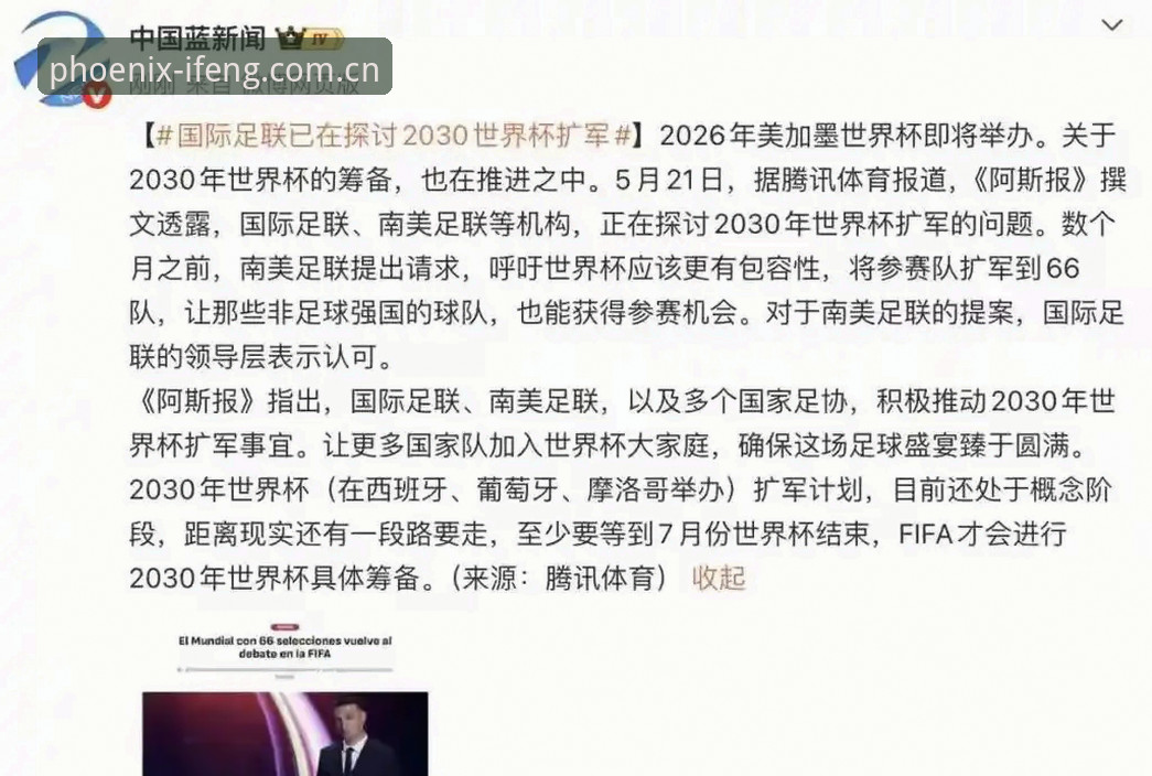 揭秘2030年世界杯扩军至66队背后的真相：中国足球迎来历史性机遇？